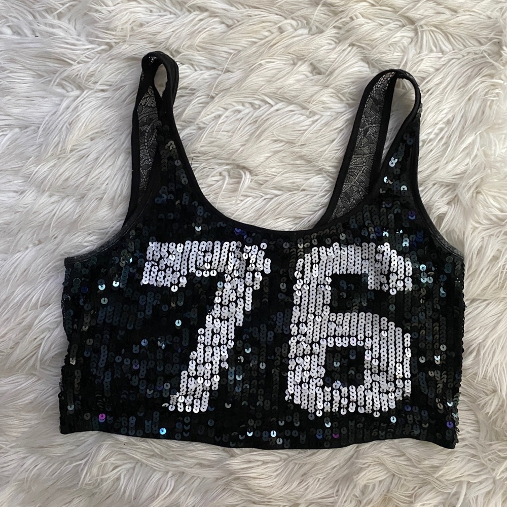 Express sequin crop top